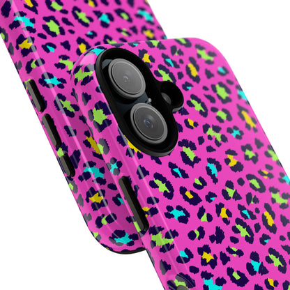 iPhone Pink Neon Leopard Phone Case — Bold Protective iPhone Cover