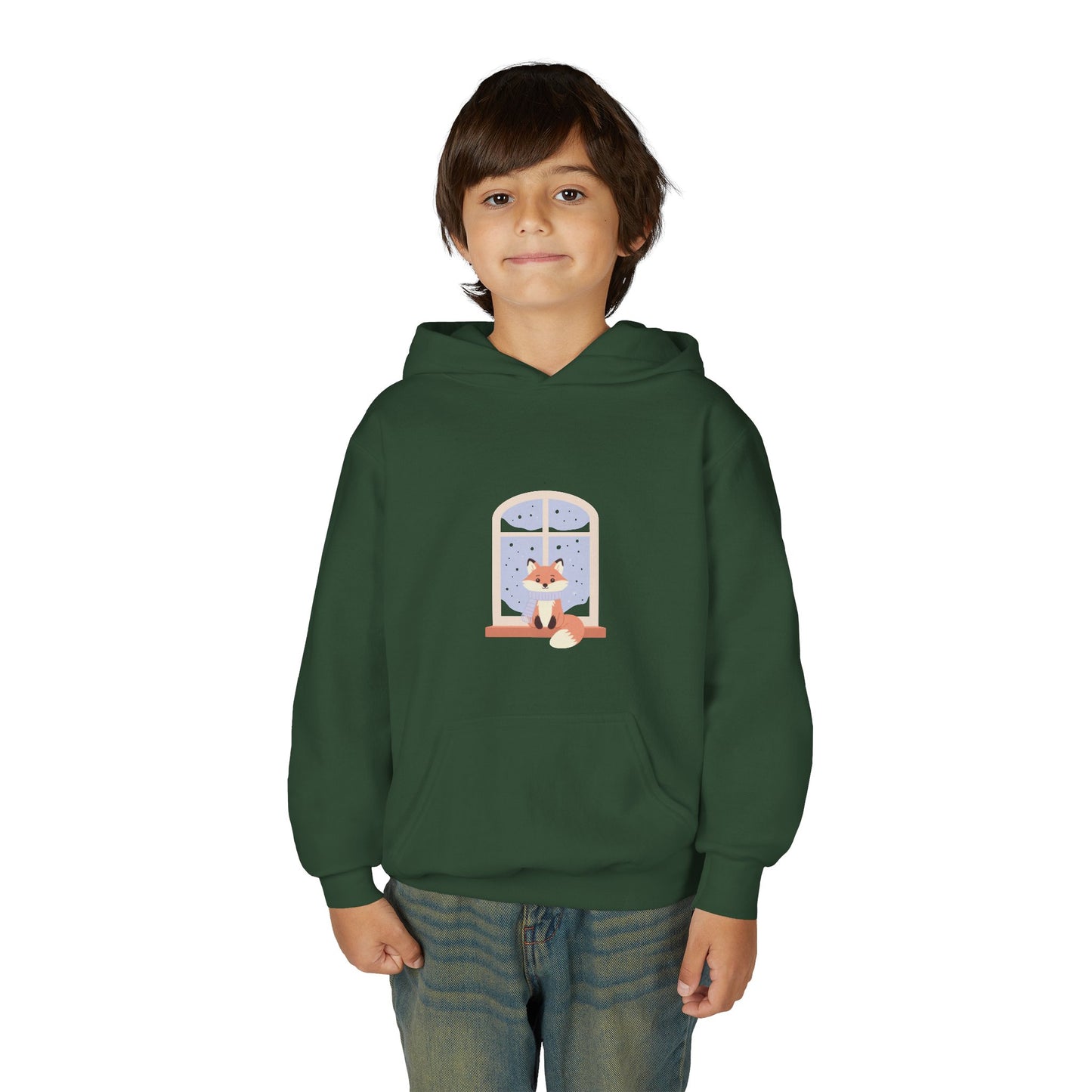 Kids Fox Hoodie - Cozy Winter Window Design