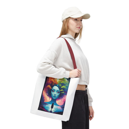 Dreamscape Portrait Tote Bag — Surreal Forest Girl Art