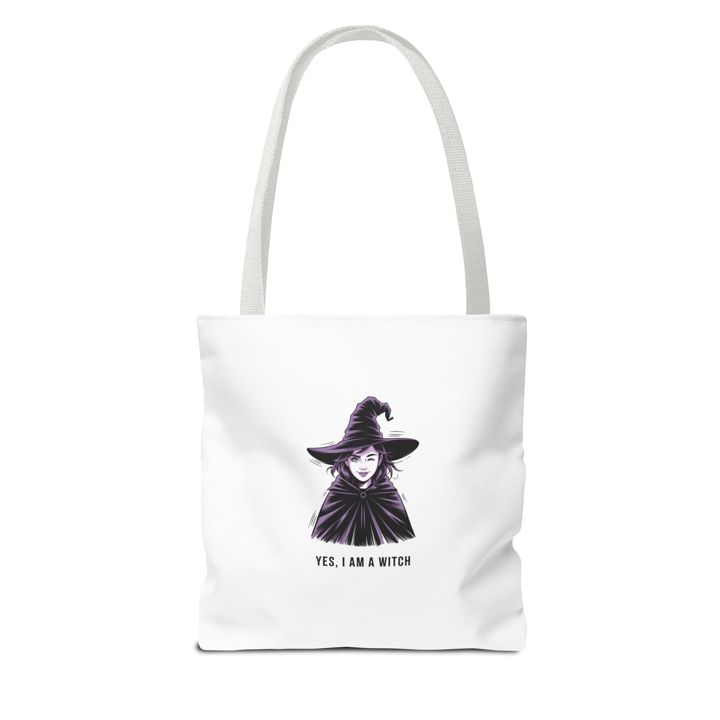 Witch Illustration Tote Bag — "Yes, I Am a Witch" Halloween Canvas Tote