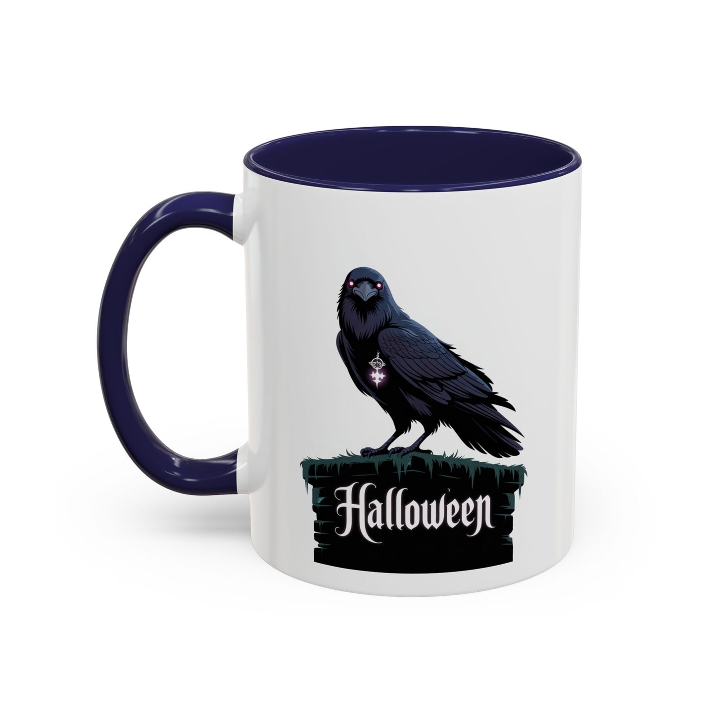 Halloween Raven Coffee Mug, Black Accent Mug, Spooky Drinkware, Unique Gift for Fall, Coffee Lover's Halloween Décor