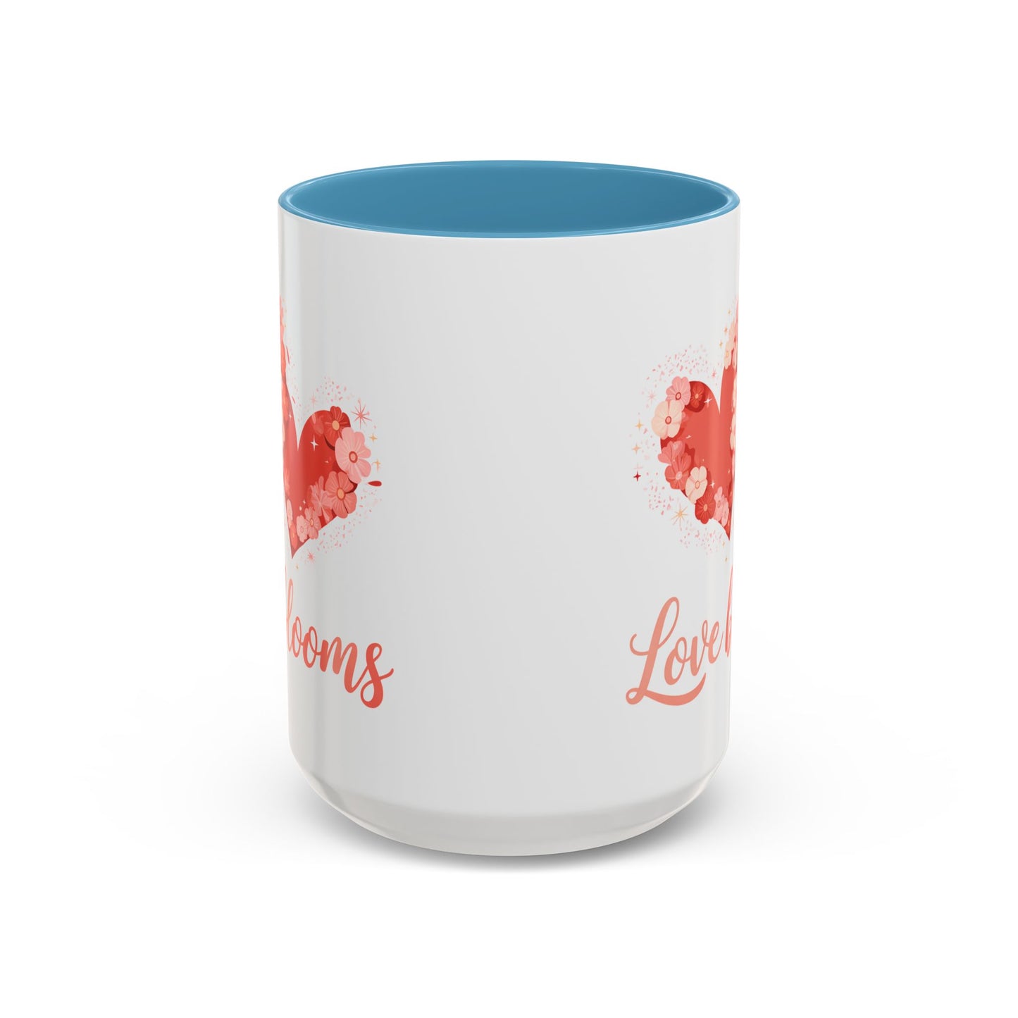 Love Blooms Accent Coffee Mug — Floral Heart 11/15oz