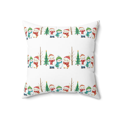 Christmas Snowman Pattern Pillow — Festive Holiday Decorative Throw