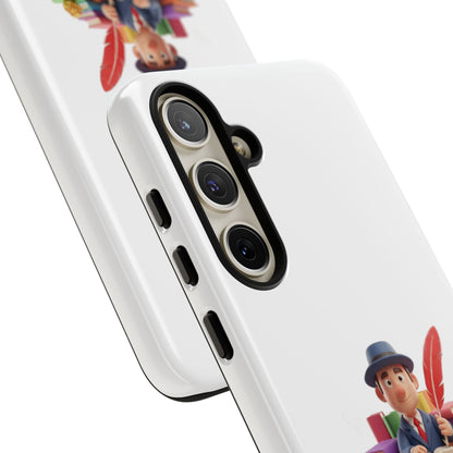 Samsung Bookworm Illustration Phone Case — Cute Scholar with Feather Pen