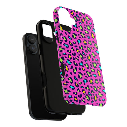 iPhone Pink Neon Leopard Phone Case — Bold Protective iPhone Cover