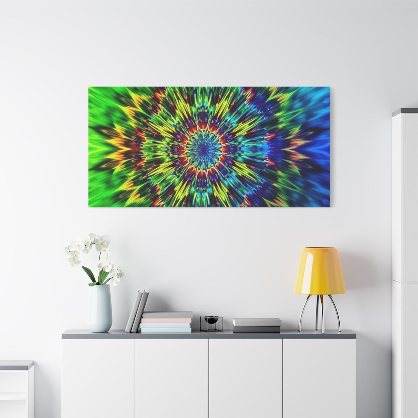 Psychedelic Kaleidoscope Matte Canvas Wall Art — Vibrant Mandala Stretched Canvas