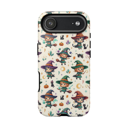 Niedliche iPhone-Handyhülle mit Hexenmuster – Halloween-Kawaii-iPhone-Hülle