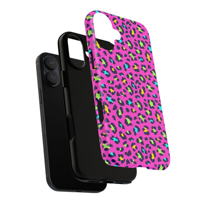 iPhone Pink Neon Leopard Phone Case — Bold Protective iPhone Cover