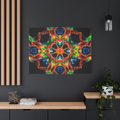 Kaleidoscope Neon Mandala Matte Canvas