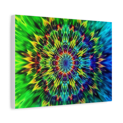 Psychedelic Kaleidoscope Matte Canvas Wall Art — Vibrant Mandala Stretched Canvas