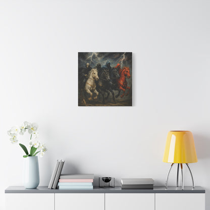 Four Horsemen Canvas Wall Art — Apocalyptic Gothic Mythology Print