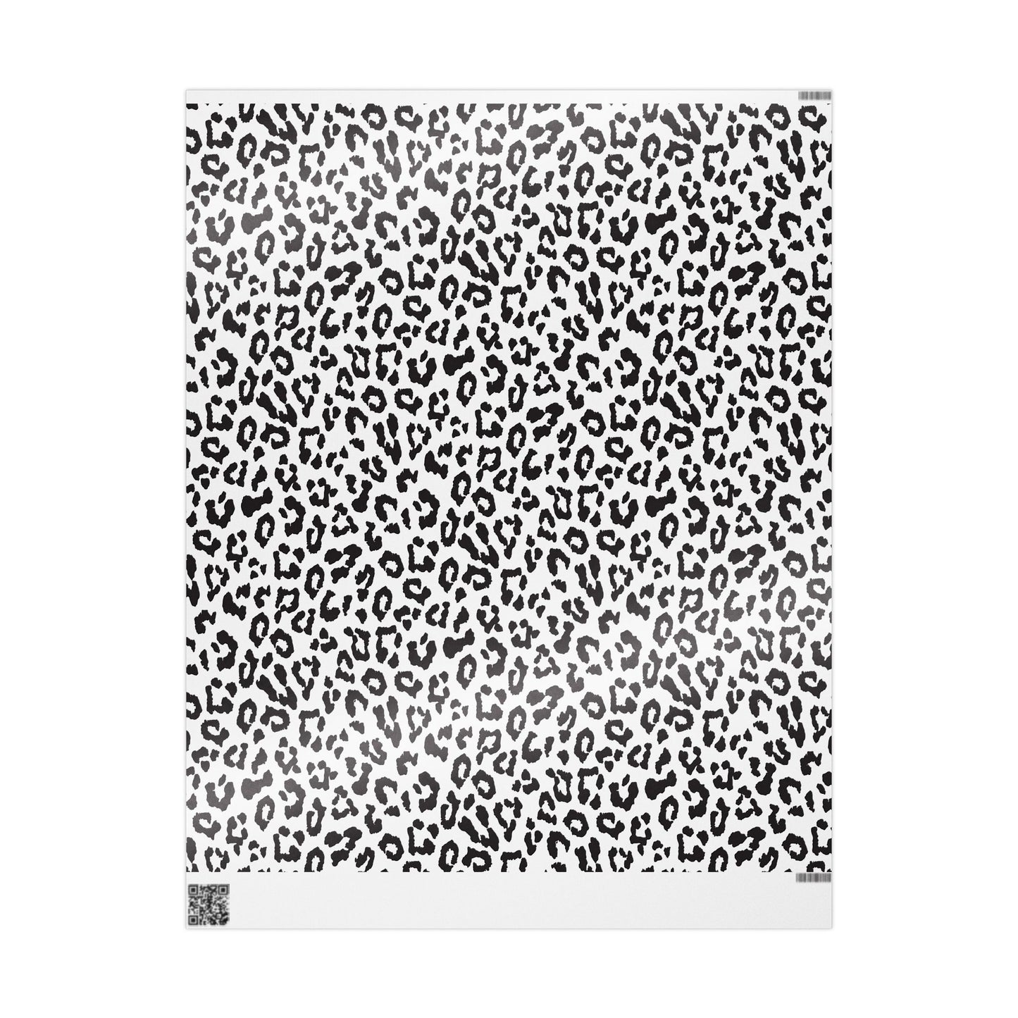 Leopard Print Wrapping Paper Roll — Black & White Animal Pattern Gift Wrap