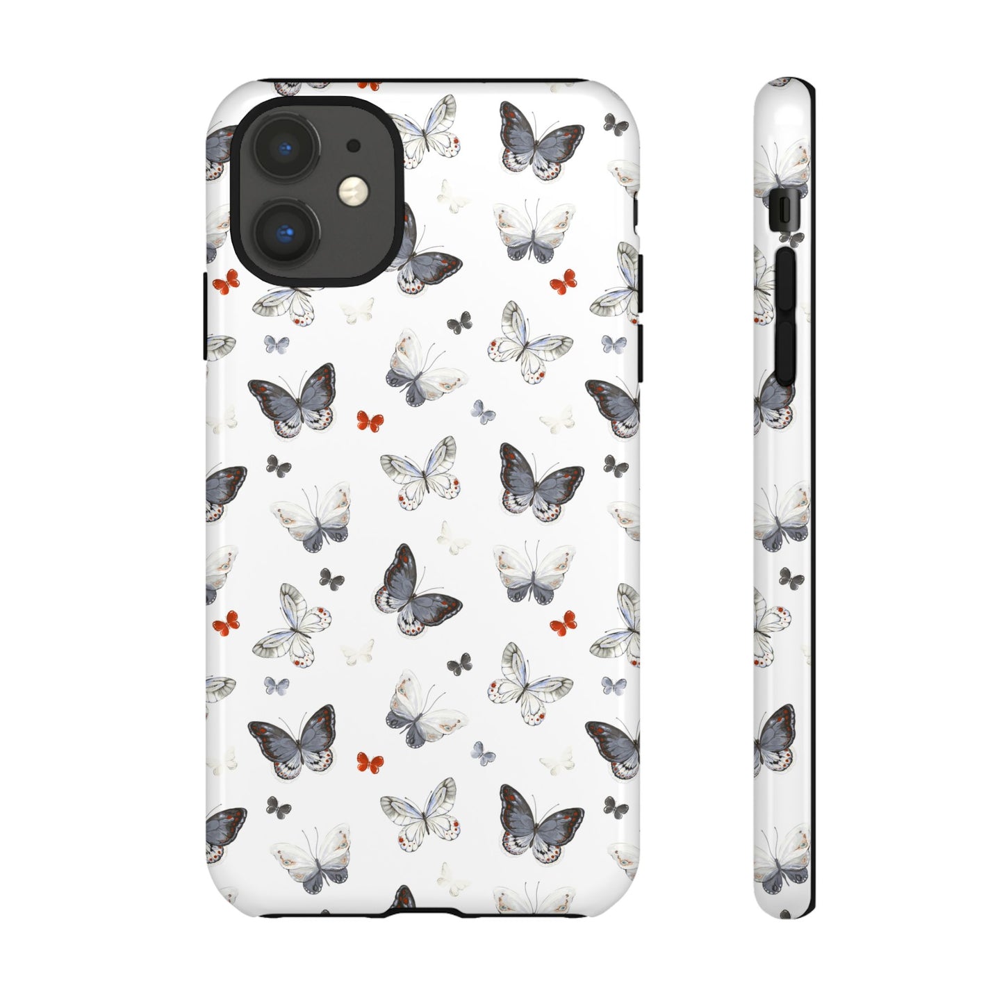 iPhone Butterfly Pattern Tough Phone Case — Protective Floral-Inspired iPhone Case