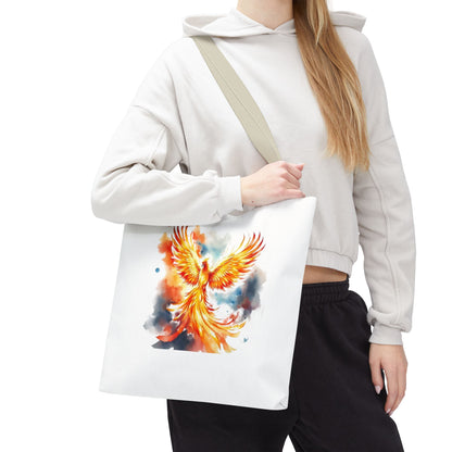 Phoenix Watercolor Tote Bag – Vibrant Rising Bird All-Over Print Tote