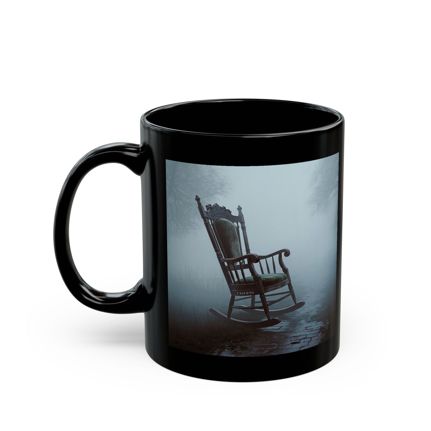 Haunted Rocking Chair Mug - Spooky Fog Gothic Coffee Cup (11oz/15oz)