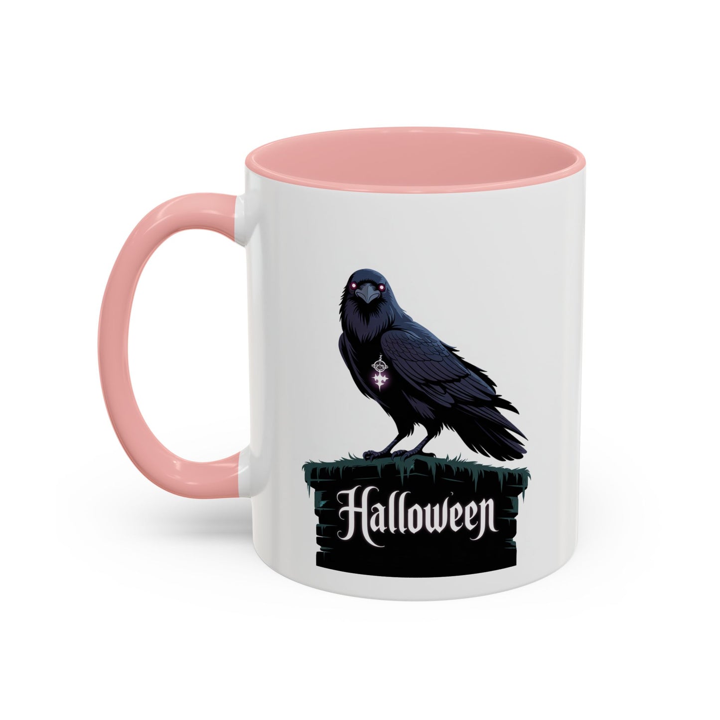 Halloween Raven Coffee Mug, Black Accent Mug, Spooky Drinkware, Unique Gift for Fall, Coffee Lover's Halloween Décor