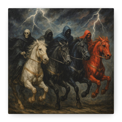 Four Horsemen Canvas Wall Art — Apocalyptic Gothic Mythology Print