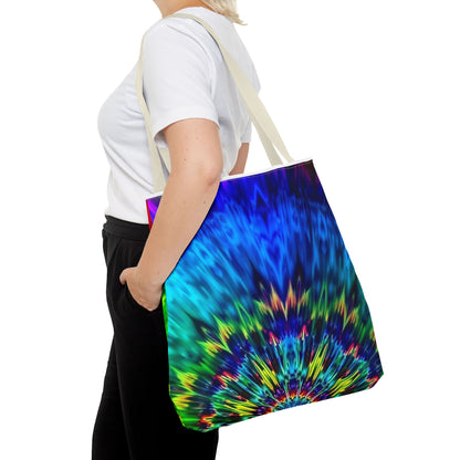 Tie-Dye Kaleidoscope Tote Bag — Vibrant All-Over Print Beach & Market Bag