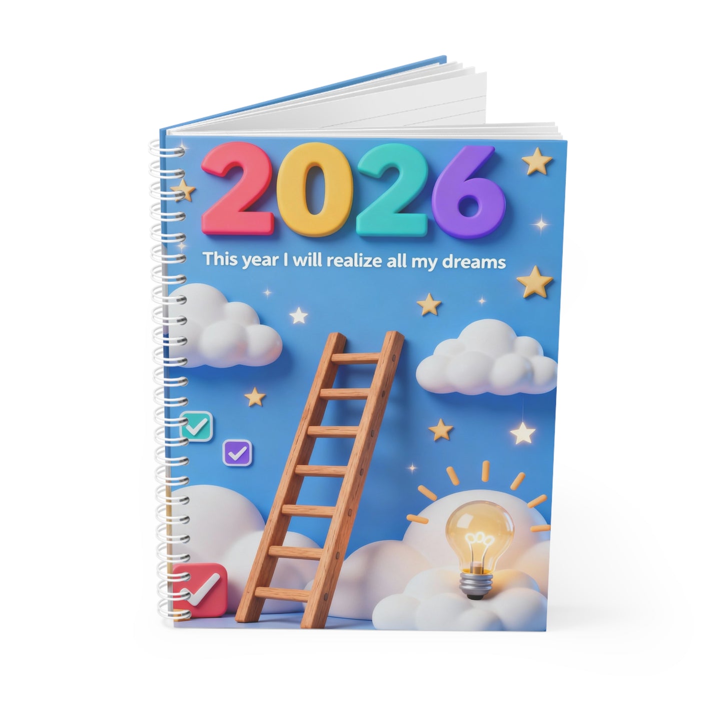 2026 Goals Spiral Notebook — "This year I will realize all my dreams" Planner