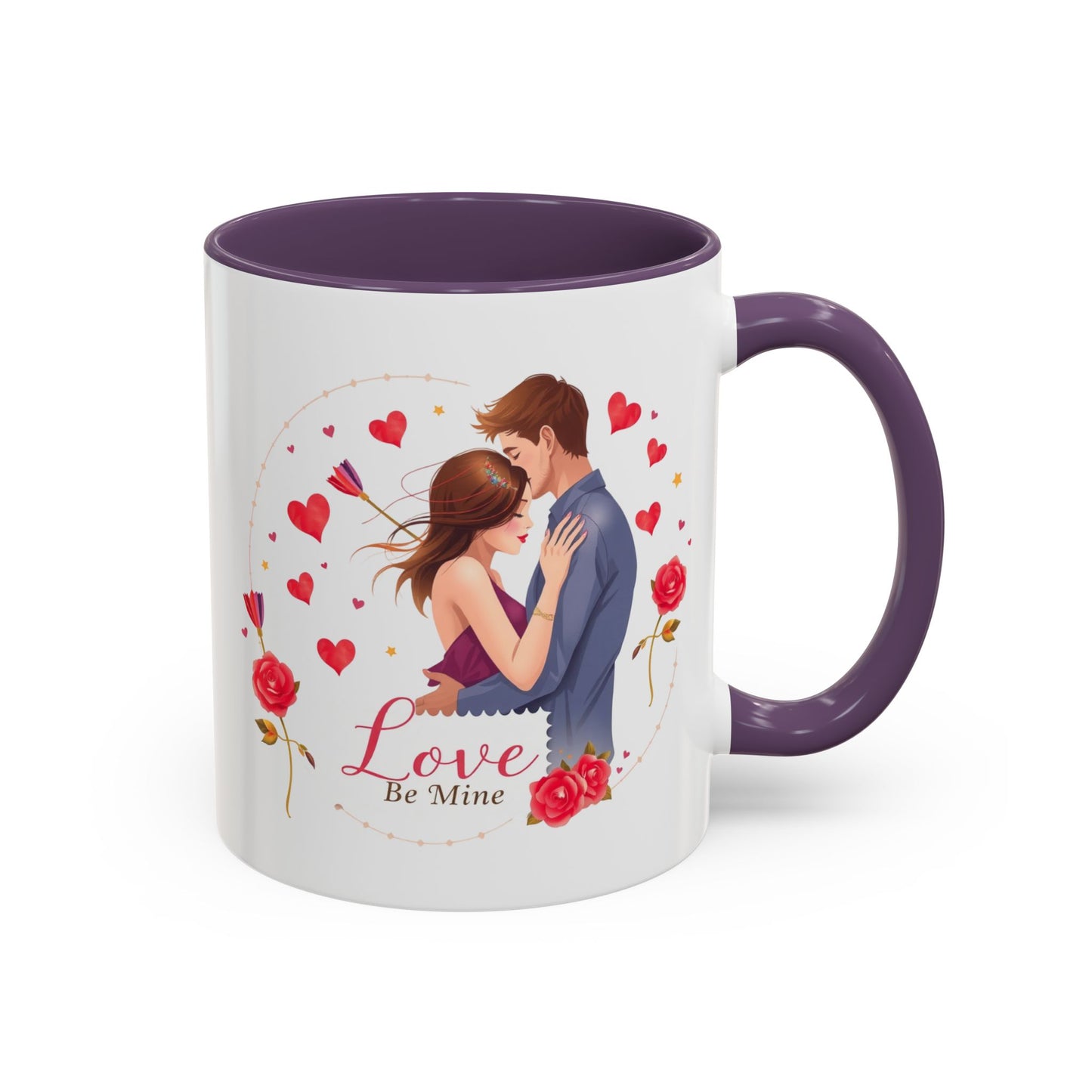 Romantic "Love Be Mine" Accent Coffee Mug — Couples Valentine's Gift