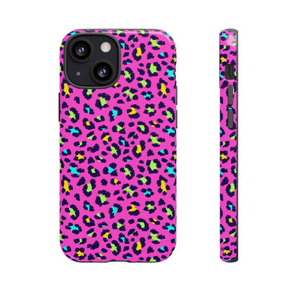 iPhone Pink Neon Leopard Phone Case — Bold Protective iPhone Cover