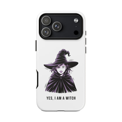 iPhone Yes, I Am a Witch Phone Case — Gothic Witch Illustration Protective Cover