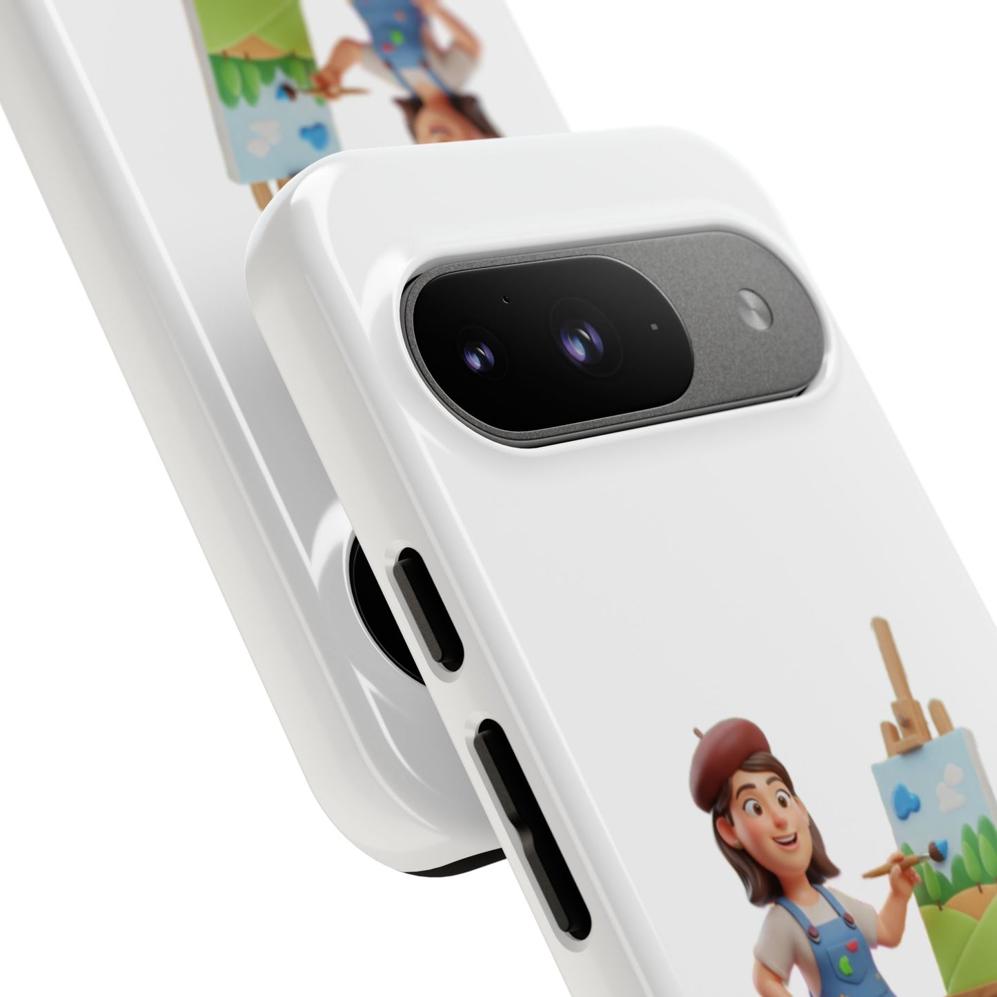 Google Artist Painting Phone Case — Cute Female Painter Illustration Phone Cover