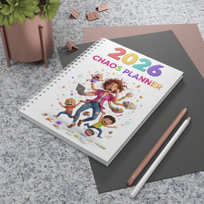 Spiral Notebook — 2026 Chaos Planner: Funny Mom Life Organizer & Family Daily Scheduler