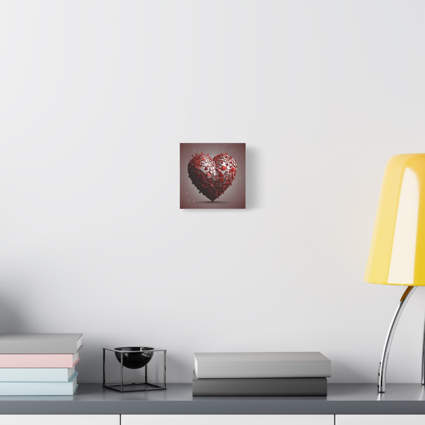 Valentine Heart Mosaic Matte Canvas Wall Art — Stretched 1.25"