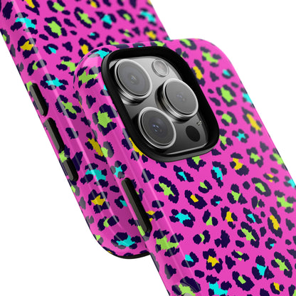 iPhone Pink Neon Leopard Phone Case — Bold Protective iPhone Cover