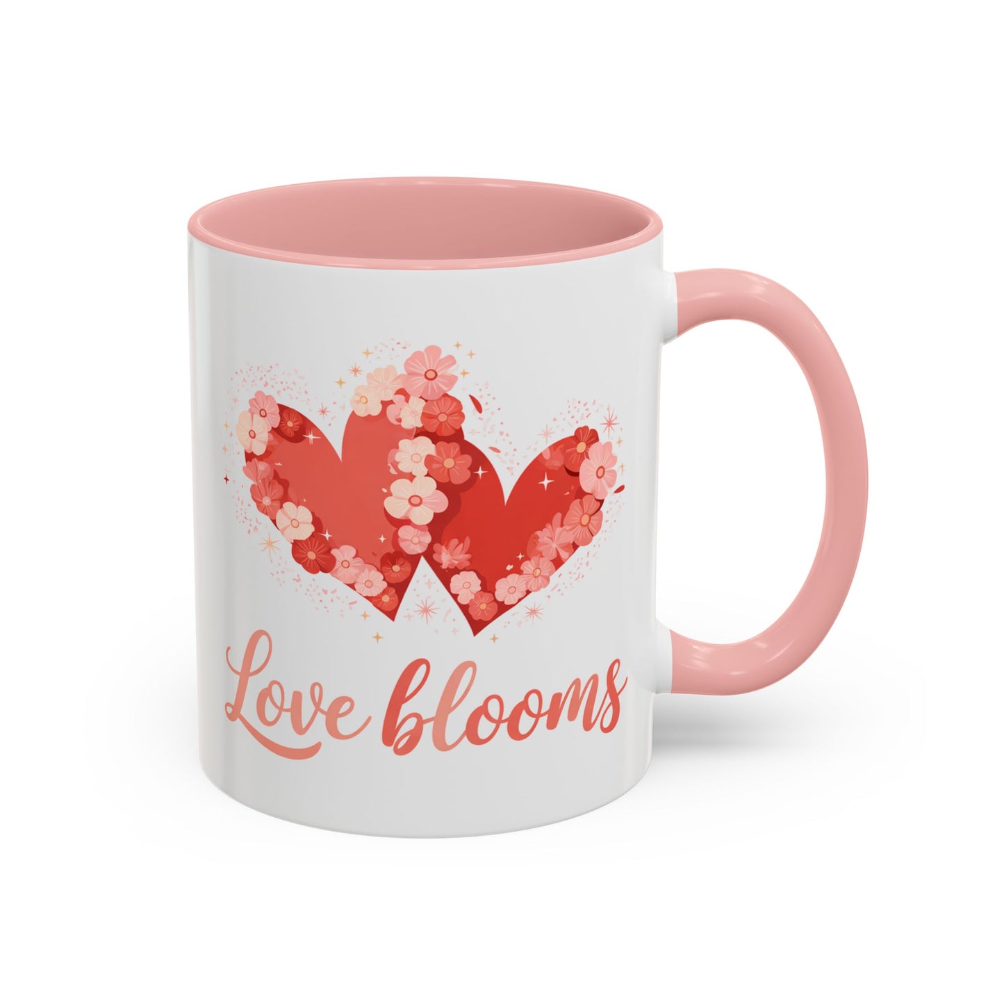 Love Blooms Accent Coffee Mug — Floral Heart 11/15oz