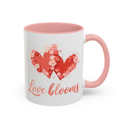 Love Blooms Accent Coffee Mug — Floral Heart 11/15oz
