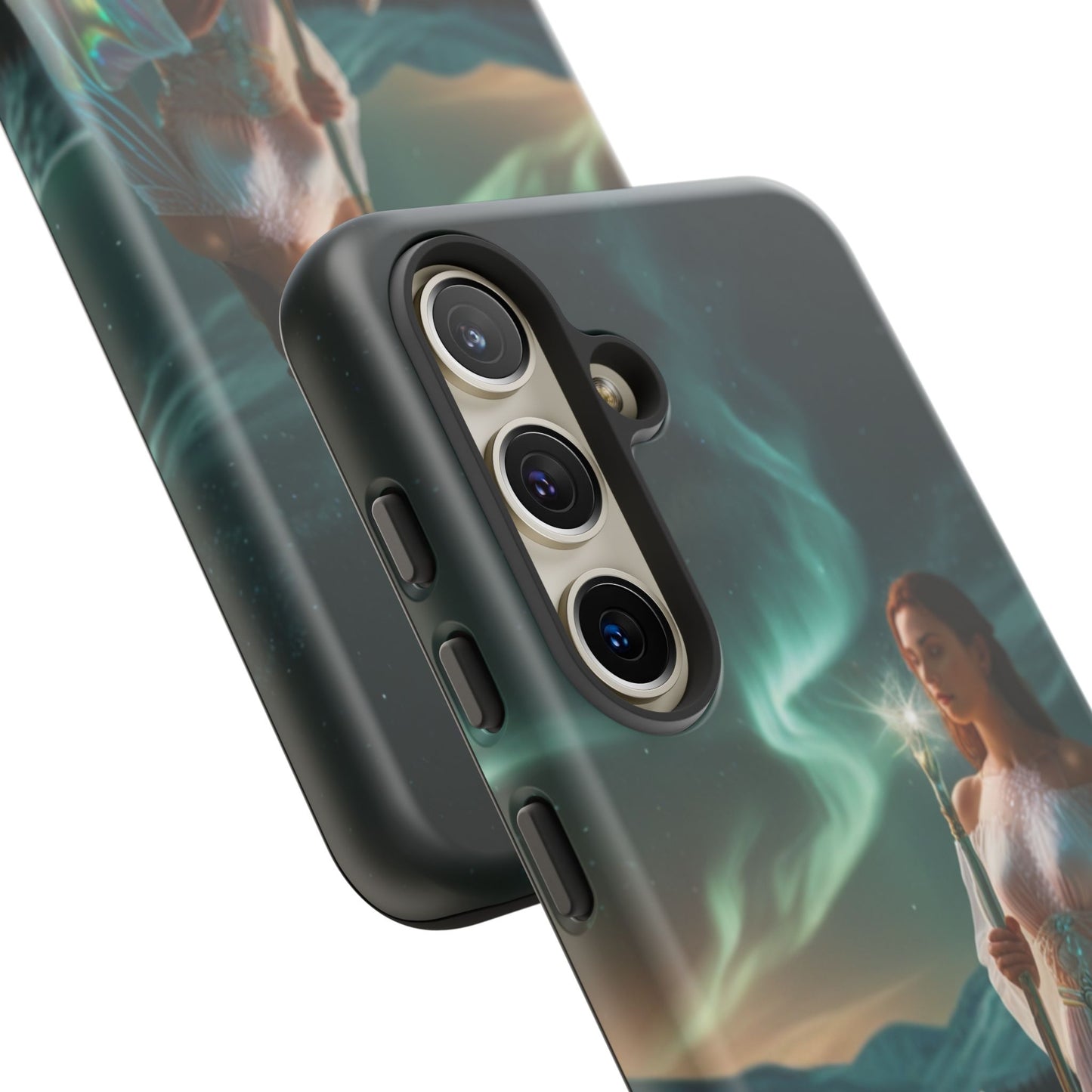 Samsung Aurora Guardian Handyhülle – Mystic Woman &amp; Wolf Magic Galaxy Schutz