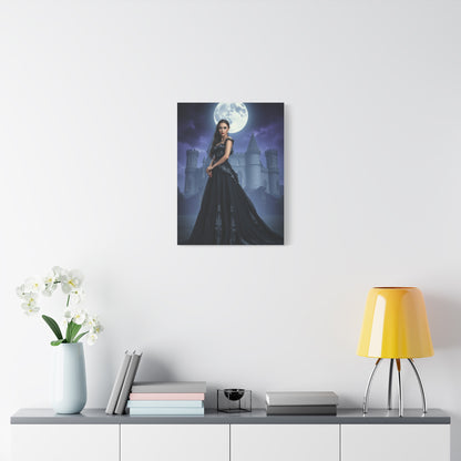 Gothic Moonlight Canvas Print — Elegant Dark Castle Portrait