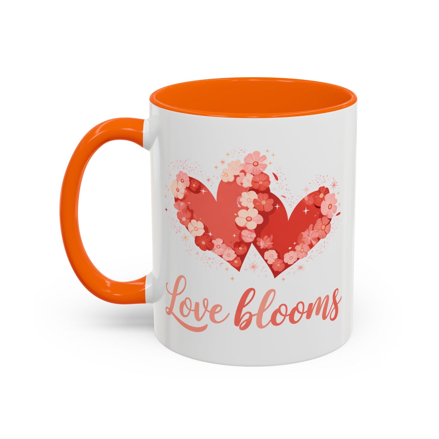 Love Blooms Accent Coffee Mug — Floral Heart 11/15oz