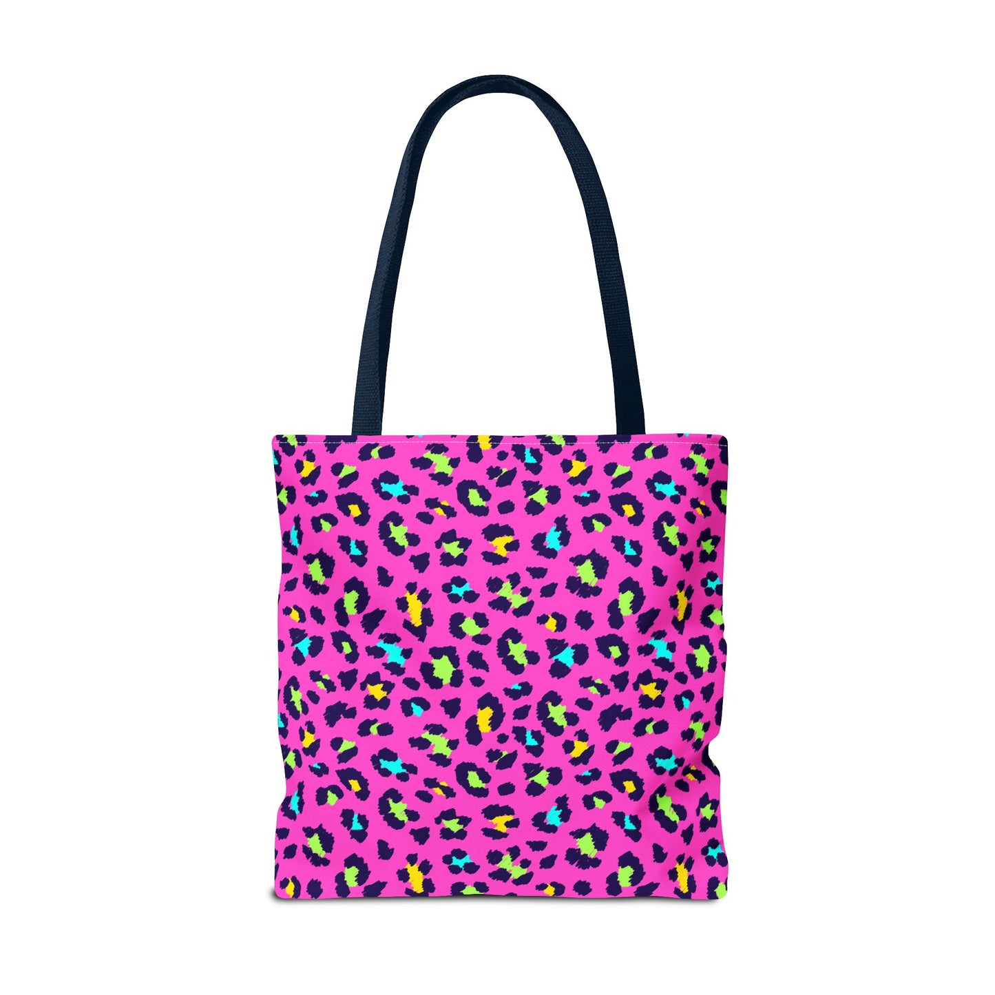 Pink Neon Leopard Print Tote Bag — Bold Animal Print Shopper