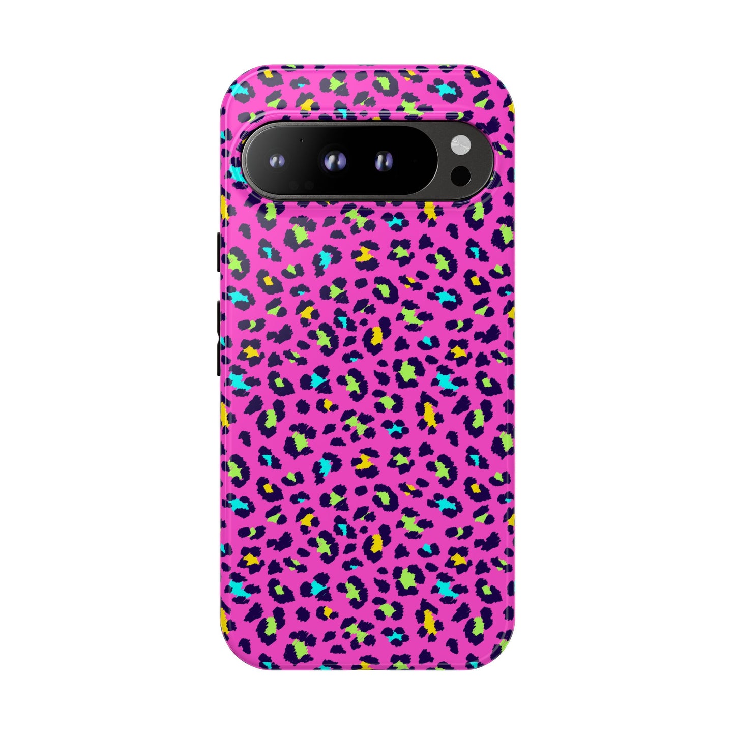 Funda resistente para teléfono Google Pink Neon Leopard: protector con estampado animal brillante