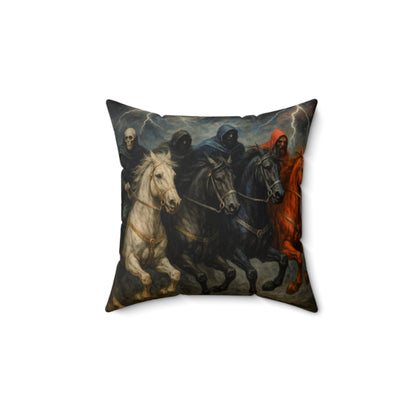Four Horsemen Throw Pillow — Gothic Apocalypse Art Decorative Cushion