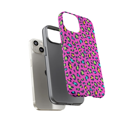 iPhone Pink Neon Leopard Phone Case — Bold Protective iPhone Cover