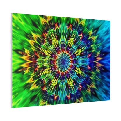 Psychedelic Kaleidoscope Matte Canvas Wall Art — Vibrant Mandala Stretched Canvas