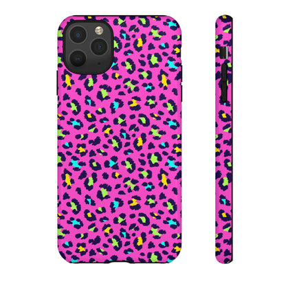 iPhone Pink Neon Leopard Phone Case — Bold Protective iPhone Cover