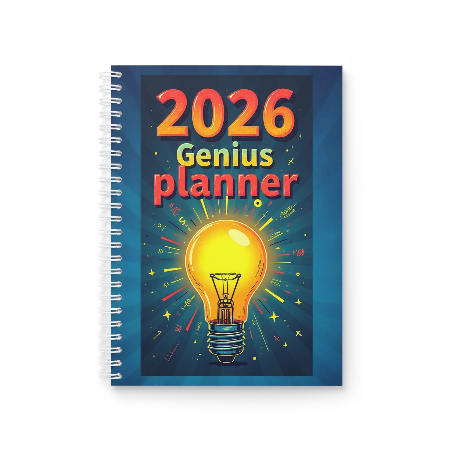 2026 Genius Planner Spiral Notebook — Bright Idea Lightbulb