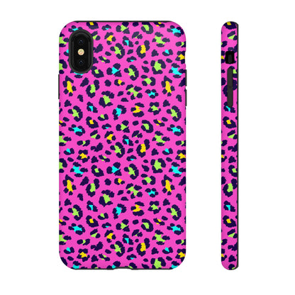 iPhone Pink Neon Leopard Phone Case — Bold Protective iPhone Cover