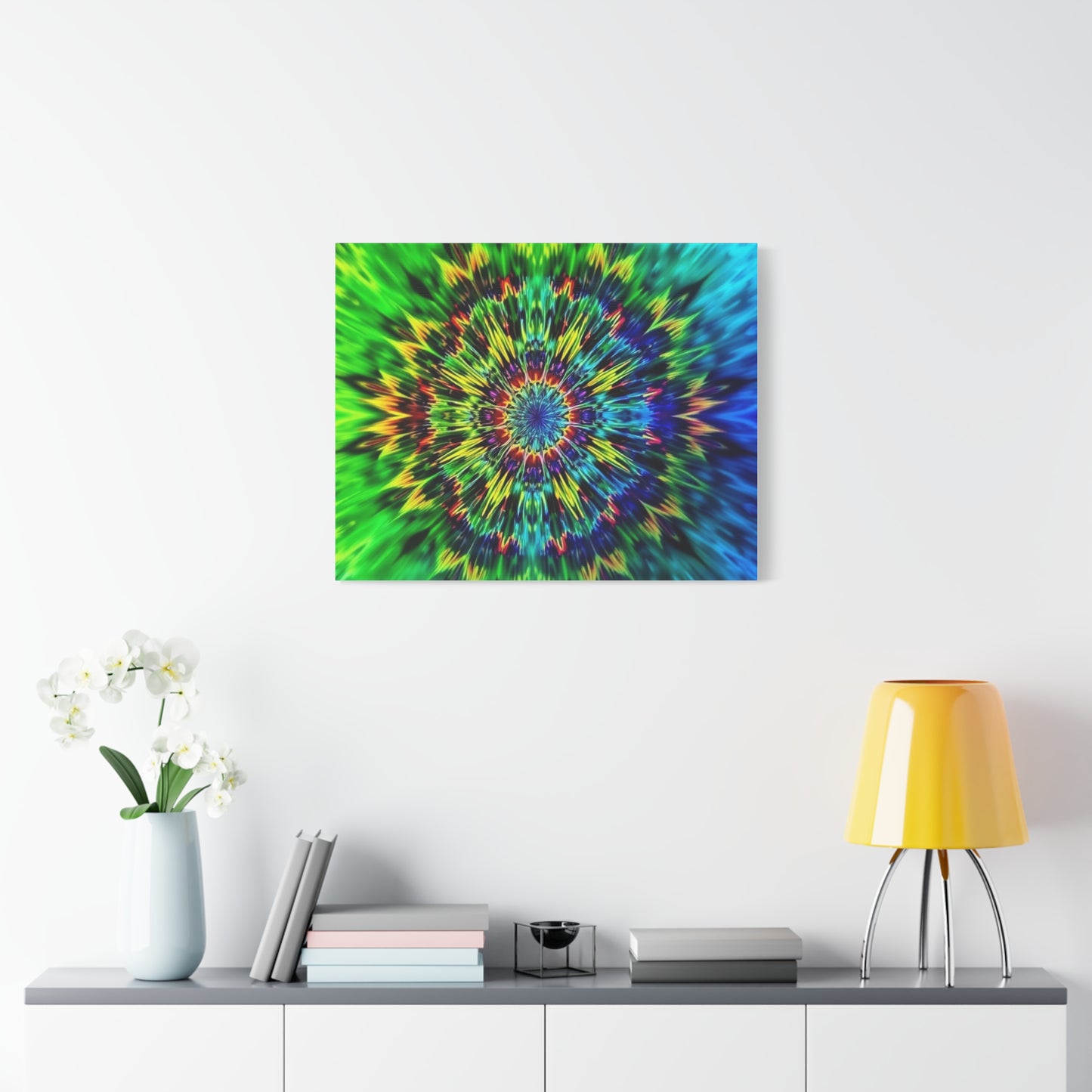 Psychedelic Kaleidoscope Matte Canvas Wall Art — Vibrant Mandala Stretched Canvas