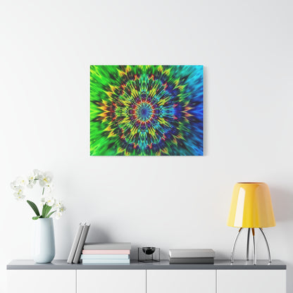 Psychedelic Kaleidoscope Matte Canvas Wall Art — Vibrant Mandala Stretched Canvas