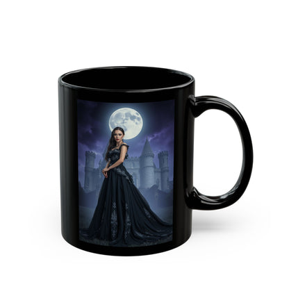 Gothic Moonlight Mug — Dark Castle Witch Portrait Coffee Cup (11oz/15oz)