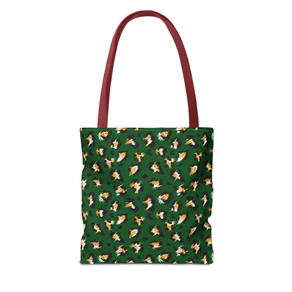 Green Leopard Print Tote Bag – Patterned All-Over-Print Shopper