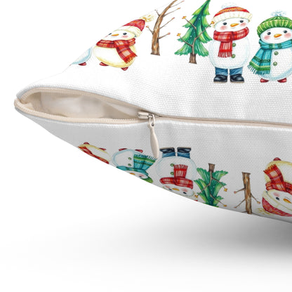 Christmas Snowman Pattern Pillow — Festive Holiday Decorative Throw