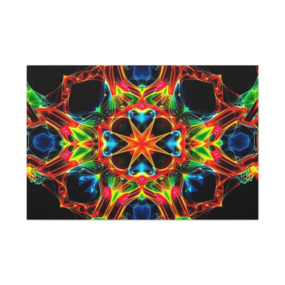 Kaleidoscope Neon Mandala Matte Canvas