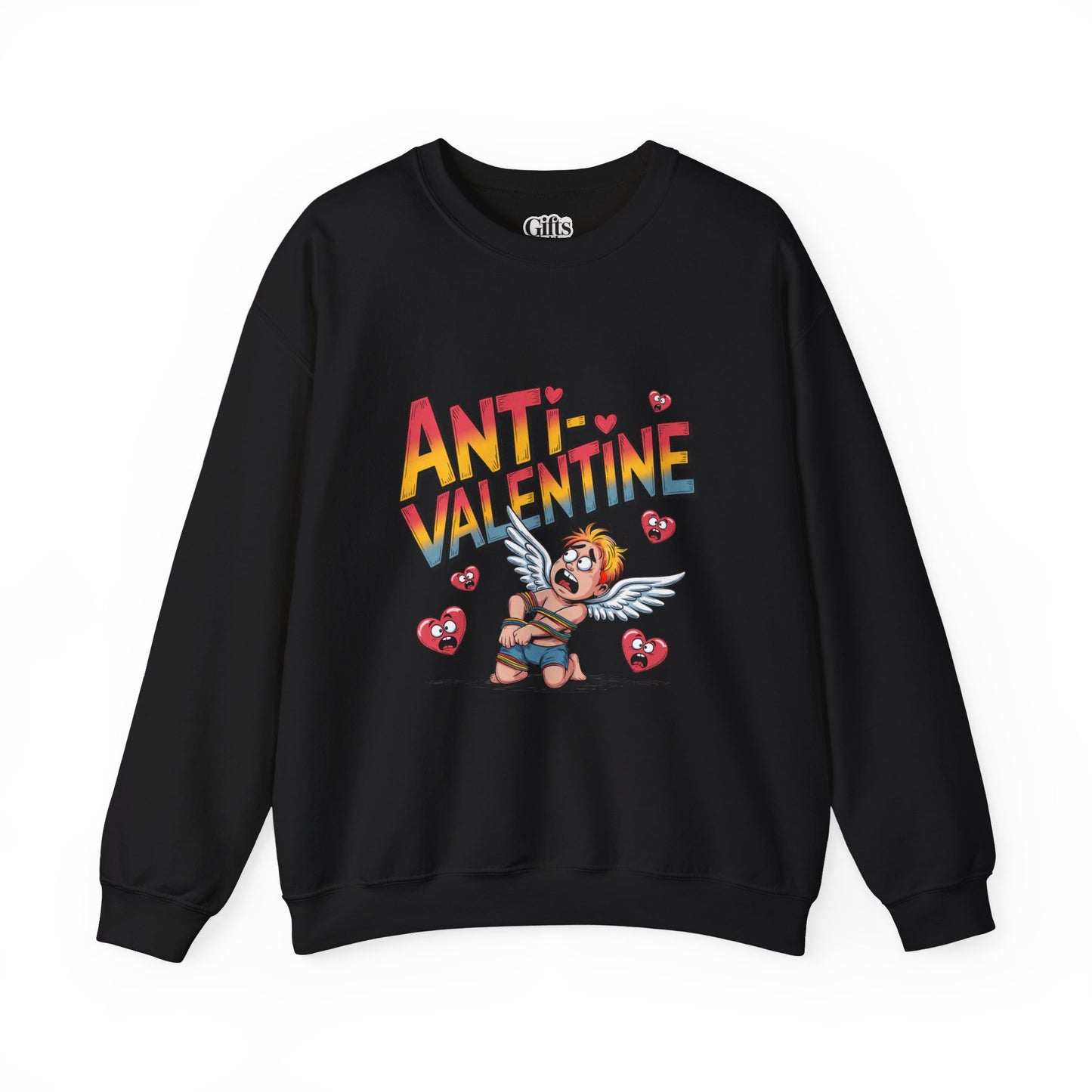 Anti-Valentine Sweatshirt — Funny Cupid Reject Graphic Crewneck